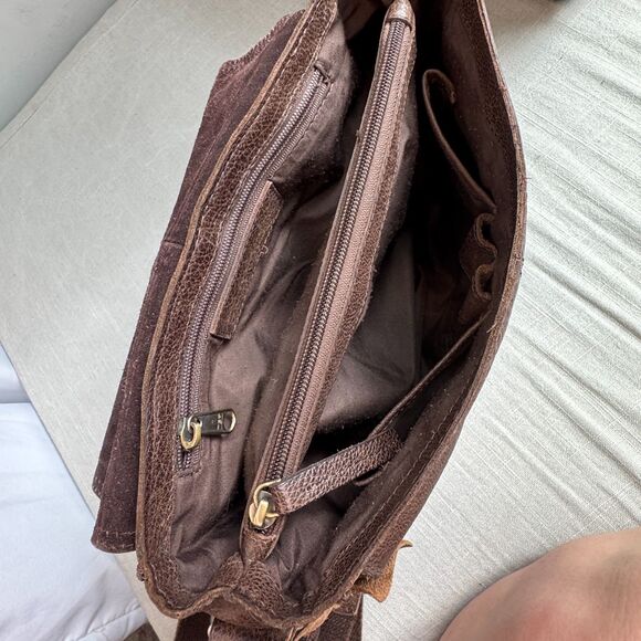 Vintage Rowallan Brown Leather Saddle-Bag Crossbody – Made in Scotland - Picture 8 of 14